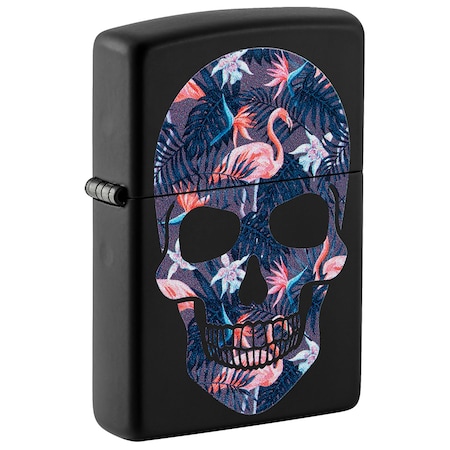Zippo 2024 Zippo Flamingo Skull, Black Matte,  ZIP-49771